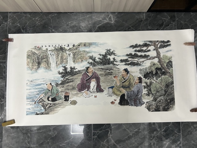古玩字畫劉紹紅《溪山雅集》拍賣,當前價格850元