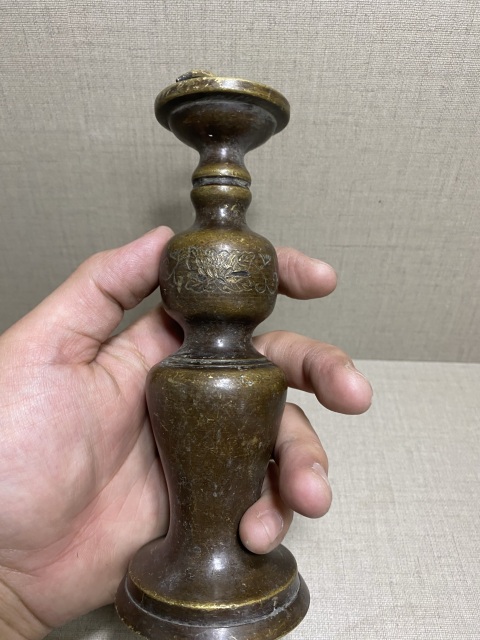古玩雜項銅燭臺拍賣，當前價格260元