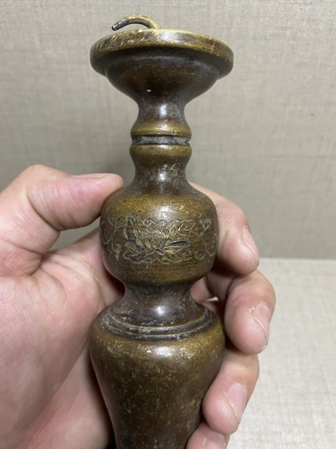 古玩雜項銅燭臺拍賣，當前價格260元