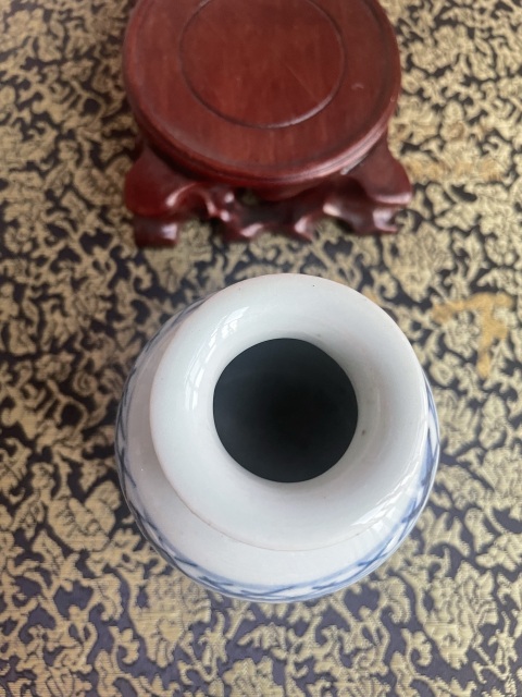 古玩陶瓷花卉紋青花水盂拍賣，當前價格2500元