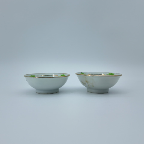 古玩陶瓷民國粉彩椰樹紋小碟拍賣，當前價格1000元