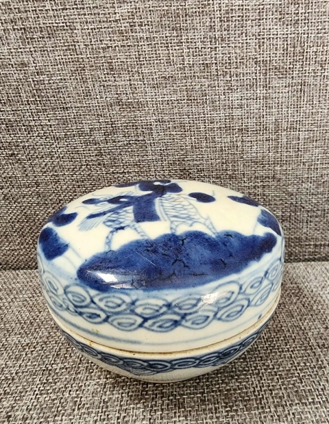 古玩陶瓷清乾隆青花麒麟送子蓋盒（有保真卡）拍賣，當前價格1200元