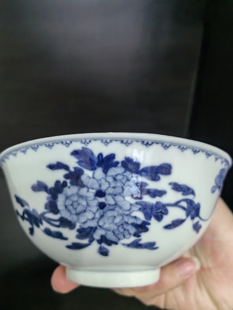 古玩陶瓷官窯 大清光緒年制青花折枝花卉紋碗拍賣，當(dāng)前價(jià)格7000元