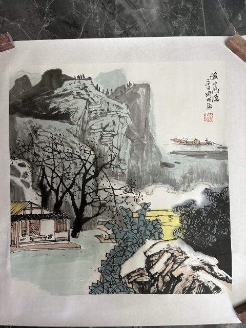 古玩字畫儲明老師《溪山高隱》拍賣,當前價格455元
