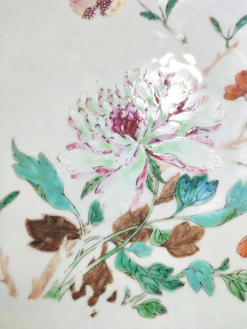 古玩陶瓷【雍正粉彩超級大盤全品】粉彩花卉紋花口盤拍賣，當前價格4600元