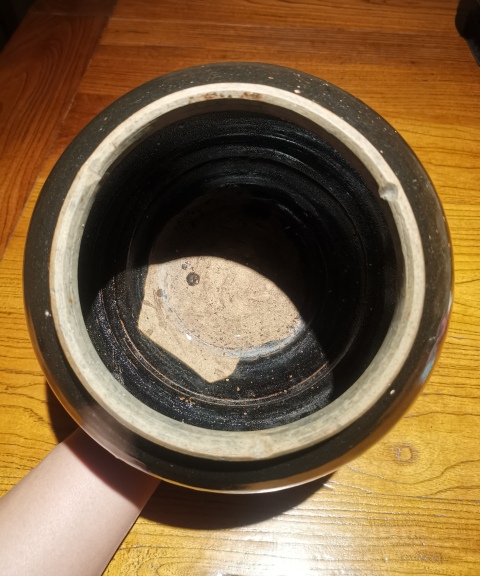 古玩陶瓷金元黑釉唇口大罐拍賣,當前價格299元
