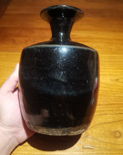 古玩陶瓷明代.窯變黑釉撇口梅瓶990拍賣,當(dāng)前價(jià)格990元
