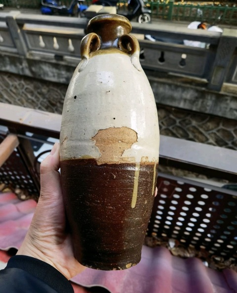 古玩陶瓷元代 磁州窯雙色釉四系罐拍賣，當前價格2050元