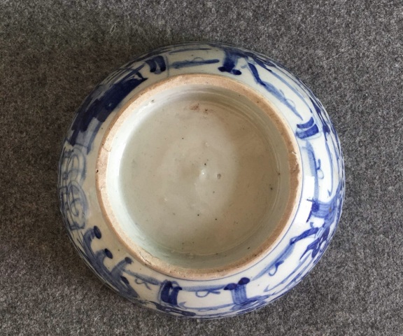 古玩陶瓷清中期 青花八蠻進寶大碗（標本價）拍賣，當前價格199元