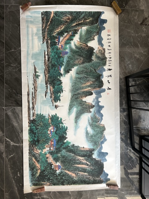 古玩字畫王眾《小青綠山水》拍賣，當前價格788元