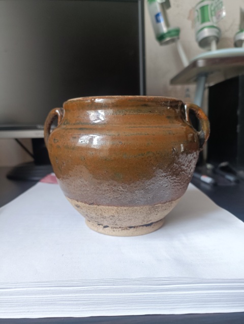 古玩陶瓷明末清初.窯變褐釉雙系罐199拍賣,當前價格199元