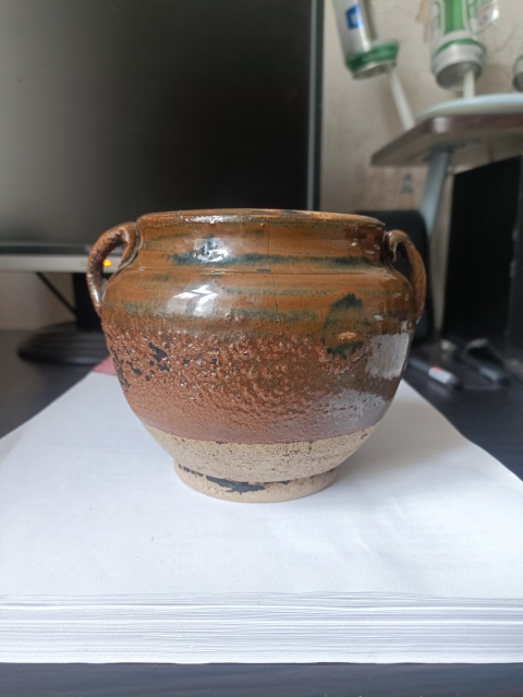 古玩陶瓷明末清初.窯變褐釉雙系罐199拍賣,當前價格199元