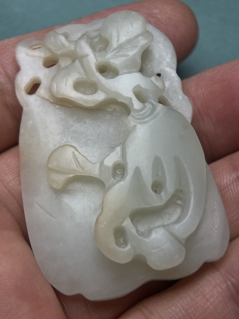 古玩玉器佛手蒲扇佩拍賣,當(dāng)前價(jià)格9800元