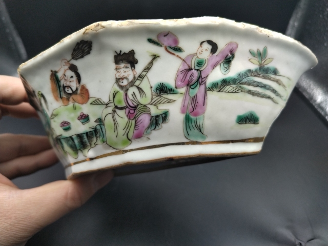 古玩陶瓷粉彩八仙人物攢盤拍賣，當前價格850元