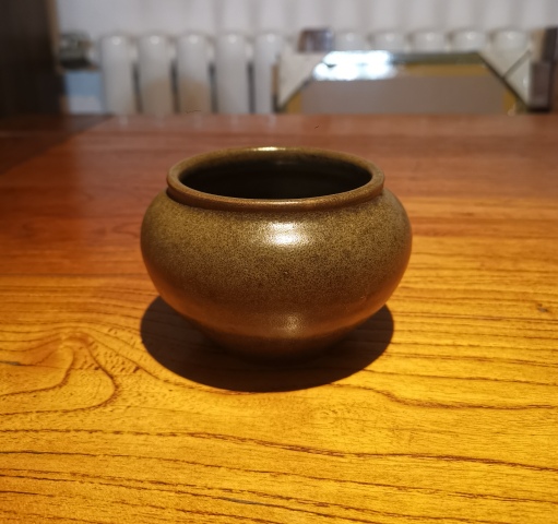 古玩陶瓷晚清民國茶葉末釉茶入（已保真）拍賣，當前價格3800元