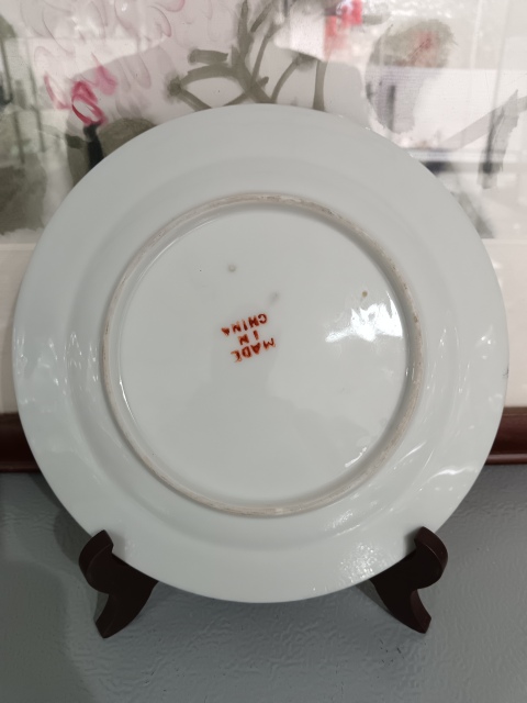 古玩陶瓷全美品晚清-民國廣彩西廂記人物盤拍賣,當前價格780元