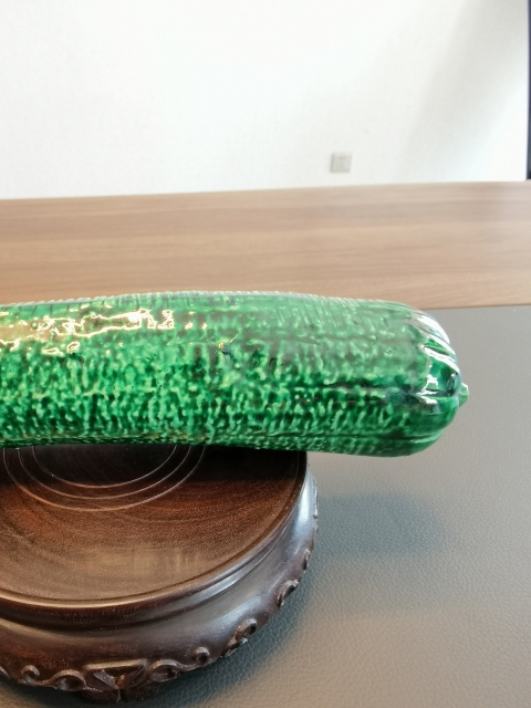 古玩陶瓷乾隆年製綠釉絲瓜擺件拍賣,當前價格1188元