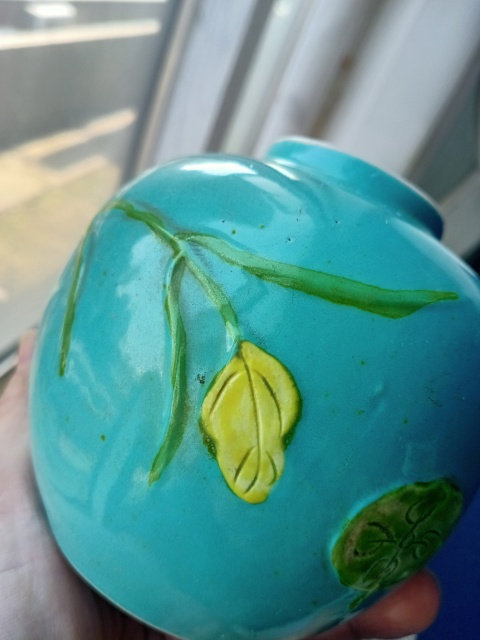 古玩陶瓷松石綠地粉彩一鴛蓮升圖紋罐拍賣，當前價格666元