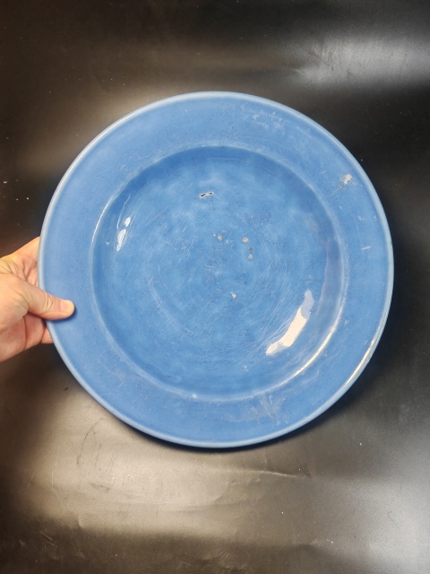 古玩陶瓷藍釉盤拍賣,當前價格1800元