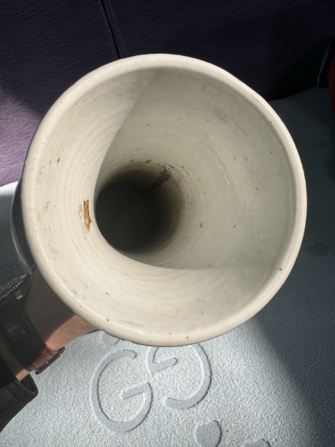 古玩陶瓷清光緒 撒藍釉開窗五彩山水人物紋瓶拍賣，當前價格42000元