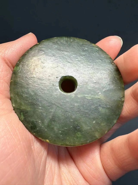 古玩玉器明代和田碧玉素璧拍賣，當(dāng)前價格4999元