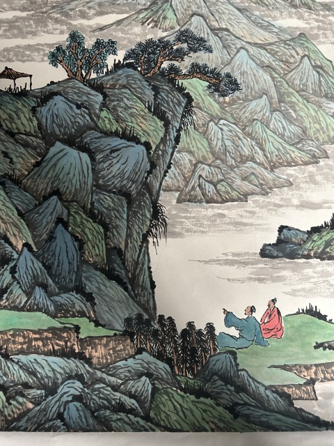 古玩字畫童森森《山水斗方》拍賣，當前價格558元