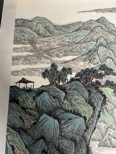 古玩字畫童森森《山水斗方》拍賣，當前價格558元