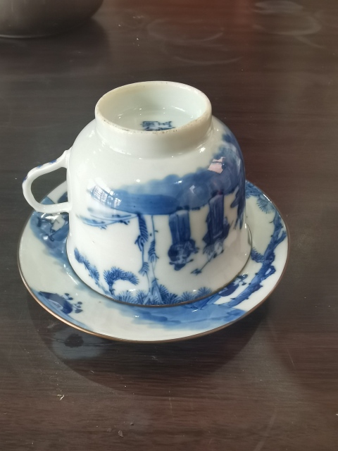 古玩陶瓷青花八仙人物杯碟拍賣，當前價格5800元