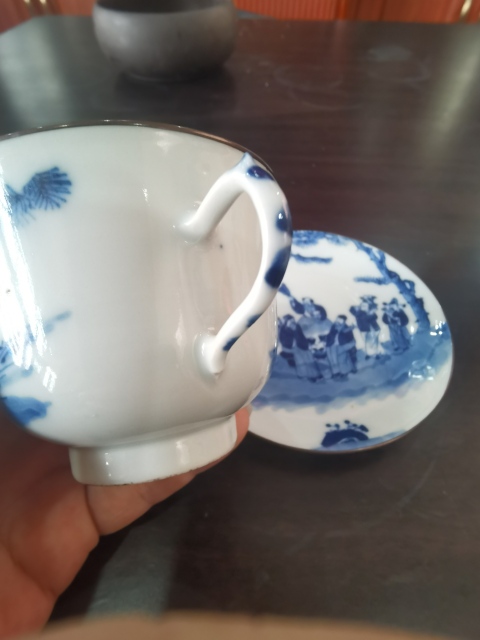古玩陶瓷青花八仙人物杯碟拍賣，當前價格5800元