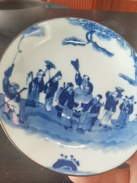 古玩陶瓷青花八仙人物杯碟拍賣，當前價格5800元
