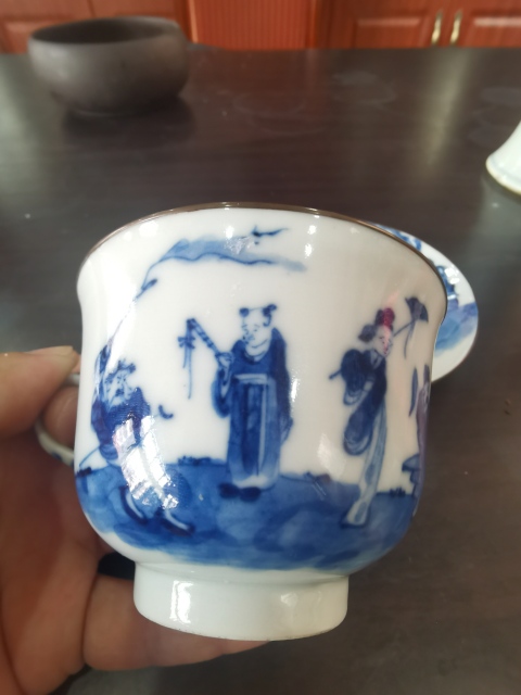 古玩陶瓷青花八仙人物杯碟拍賣，當前價格5800元