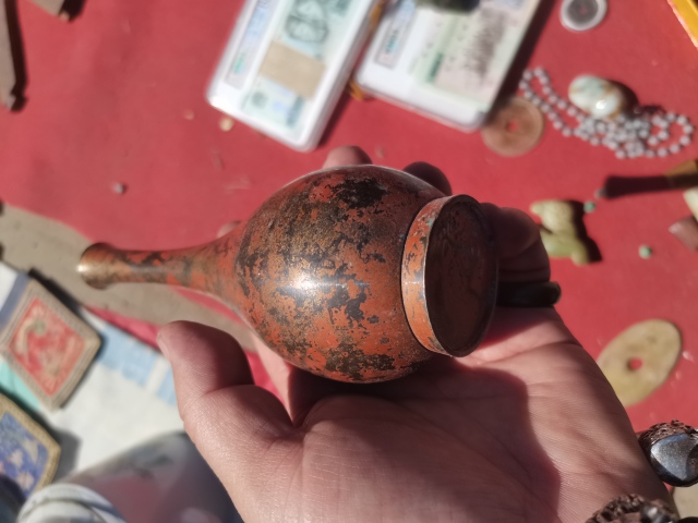 古玩銅器賞銅瓶漂亮的花兒。那一朵花漂亮漂亮太漂亮。拍賣,當前價格777元