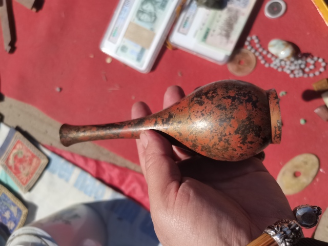 古玩銅器賞銅瓶漂亮的花兒。那一朵花漂亮漂亮太漂亮。拍賣,當前價格777元