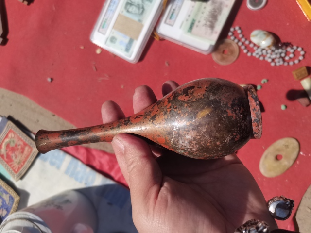 古玩銅器賞銅瓶漂亮的花兒。那一朵花漂亮漂亮太漂亮。拍賣,當前價格777元