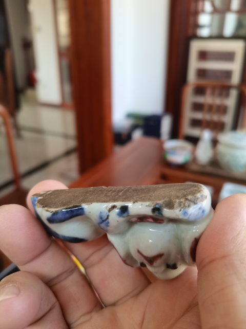 古玩陶瓷青花釉里紅瓷犬鎮紙拍賣,當前價格1200元