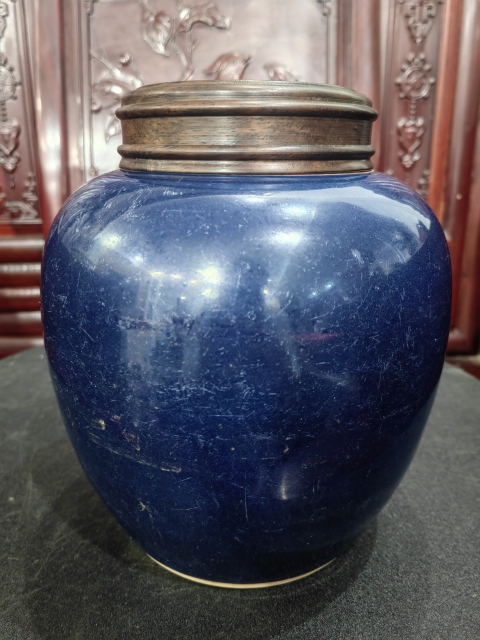 古玩陶瓷康雍霽藍釉罐拍賣,當前價格16000元