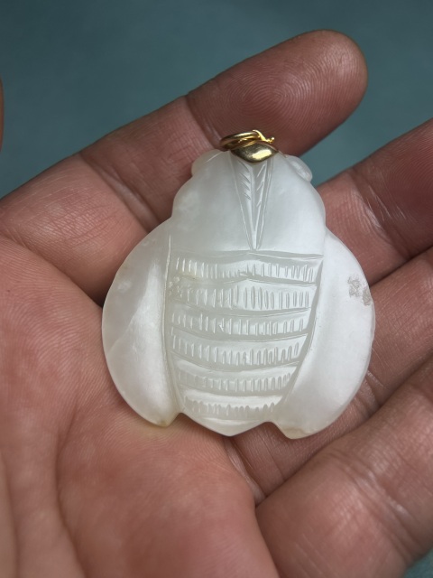 古玩玉器鑲嵌明代白玉蟬拍賣,當前價格16800元