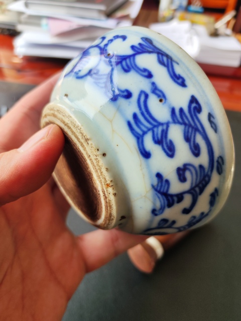 古玩陶瓷纏枝花卉紋青花藥研拍賣,當前價格2200元