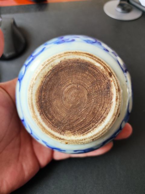 古玩陶瓷纏枝花卉紋青花藥研拍賣,當前價格2200元