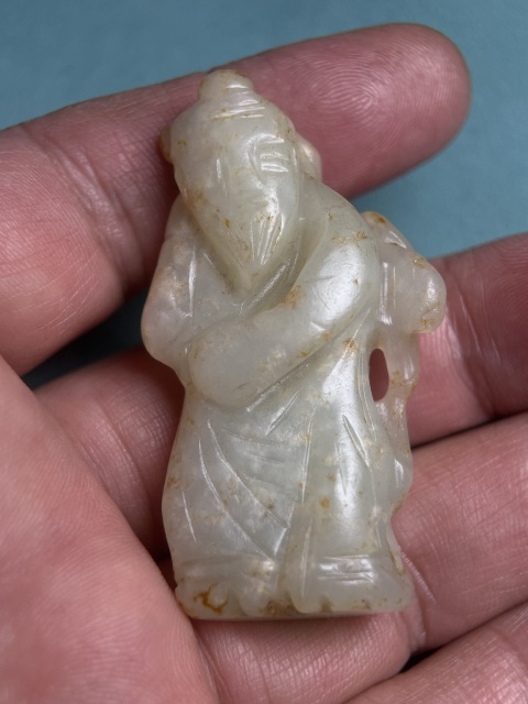古玩玉器紅沁東方朔偷桃拍賣,當前價格7200元