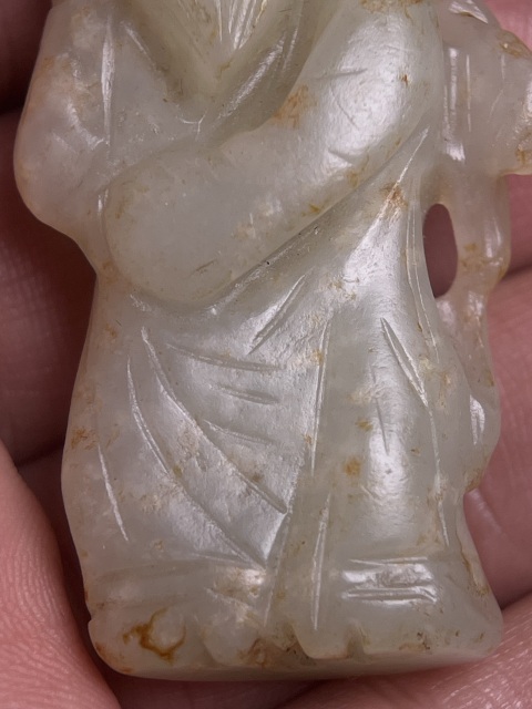 古玩玉器紅沁東方朔偷桃拍賣,當前價格7200元