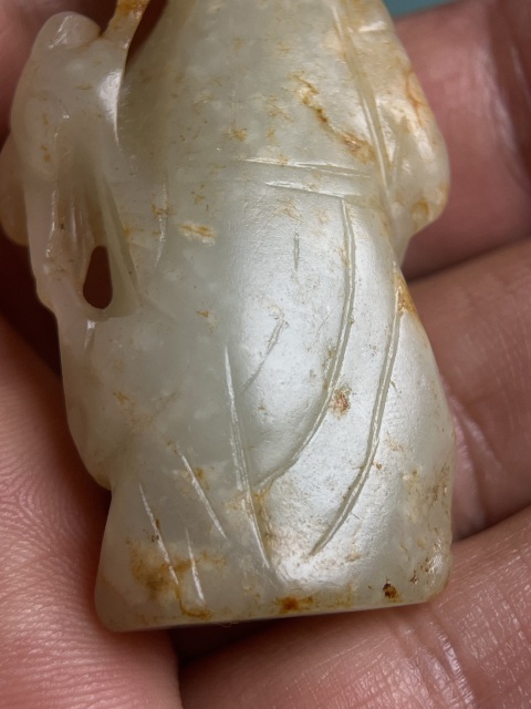 古玩玉器紅沁東方朔偷桃拍賣,當前價格7200元