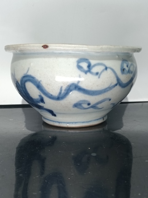 古玩陶瓷清早期青花雙龍戲珠爐拍賣，當前價格1680元