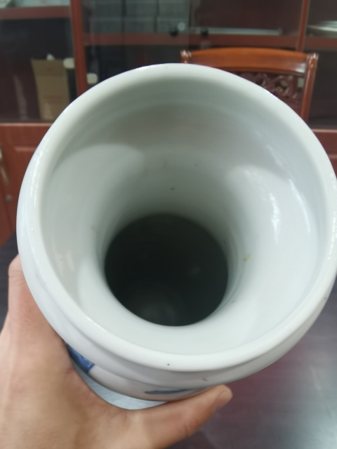 古玩陶瓷青花人物故事紋洗口賞瓶拍賣,當前價格13000元