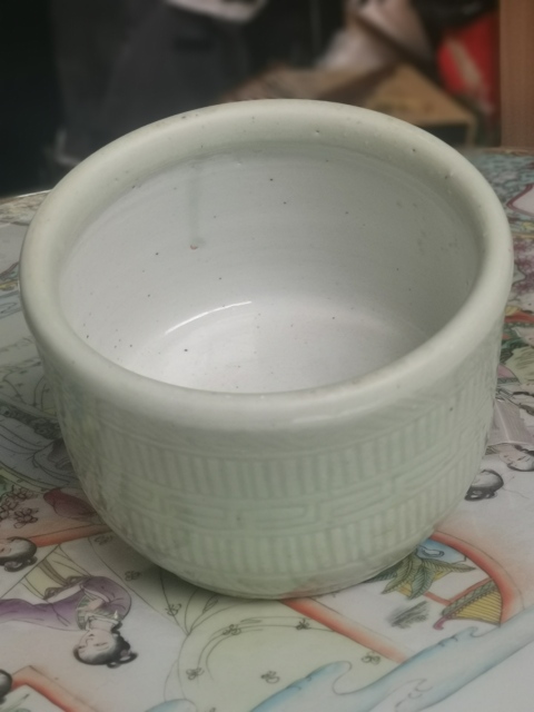 古玩陶瓷豆青釉刻回文筒式爐拍賣(mài)，當(dāng)前價(jià)格2188元