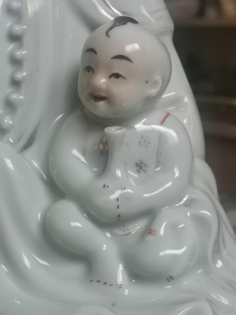 古玩陶瓷白釉送子觀音造像拍賣，當前價格8866元