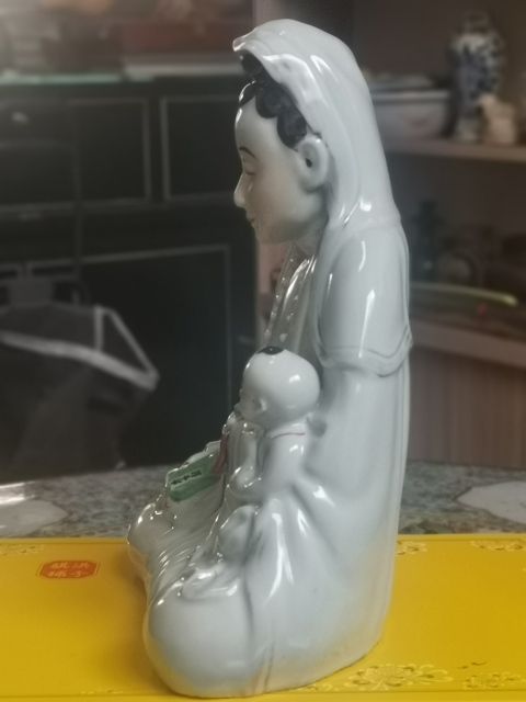 古玩陶瓷白釉送子觀音造像拍賣，當前價格8866元
