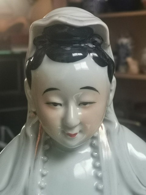古玩陶瓷白釉送子觀音造像拍賣，當前價格8866元