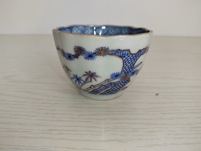 古玩陶瓷青花加彩杯（一套）拍賣，當前價格200元