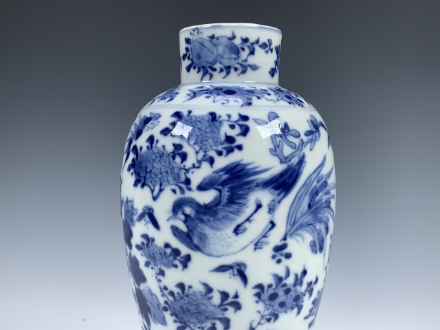 古玩陶瓷清晚期·青花花鳥紋蓋瓶拍賣,當前價格6500元